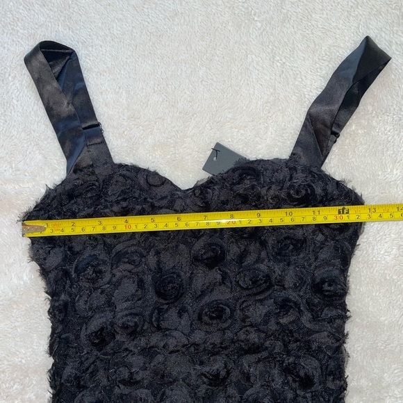 Lulu's Fabulous Charm Black Sleeveless Rosette Trumpet Hem Midi Dress - Picture 4 of 9